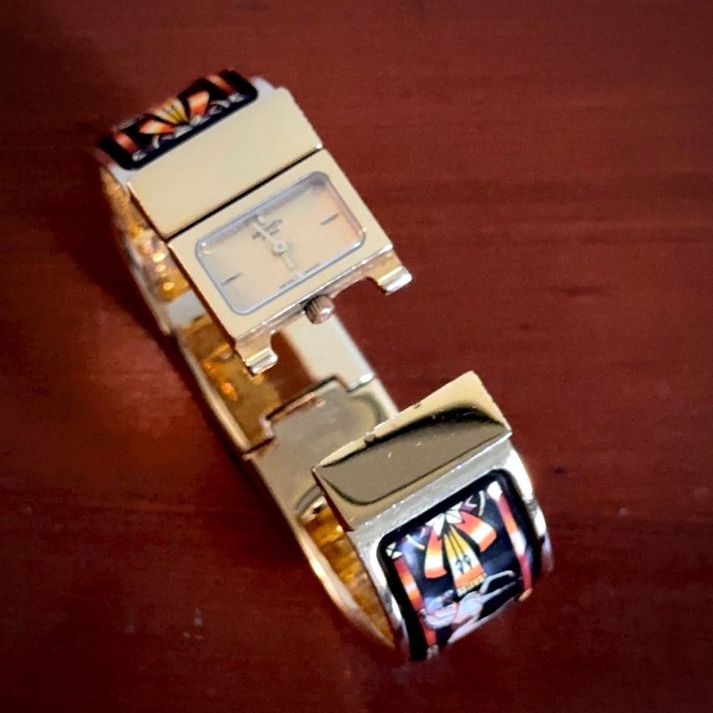 Hermès Loquet Watch - Gold & Black Enamel